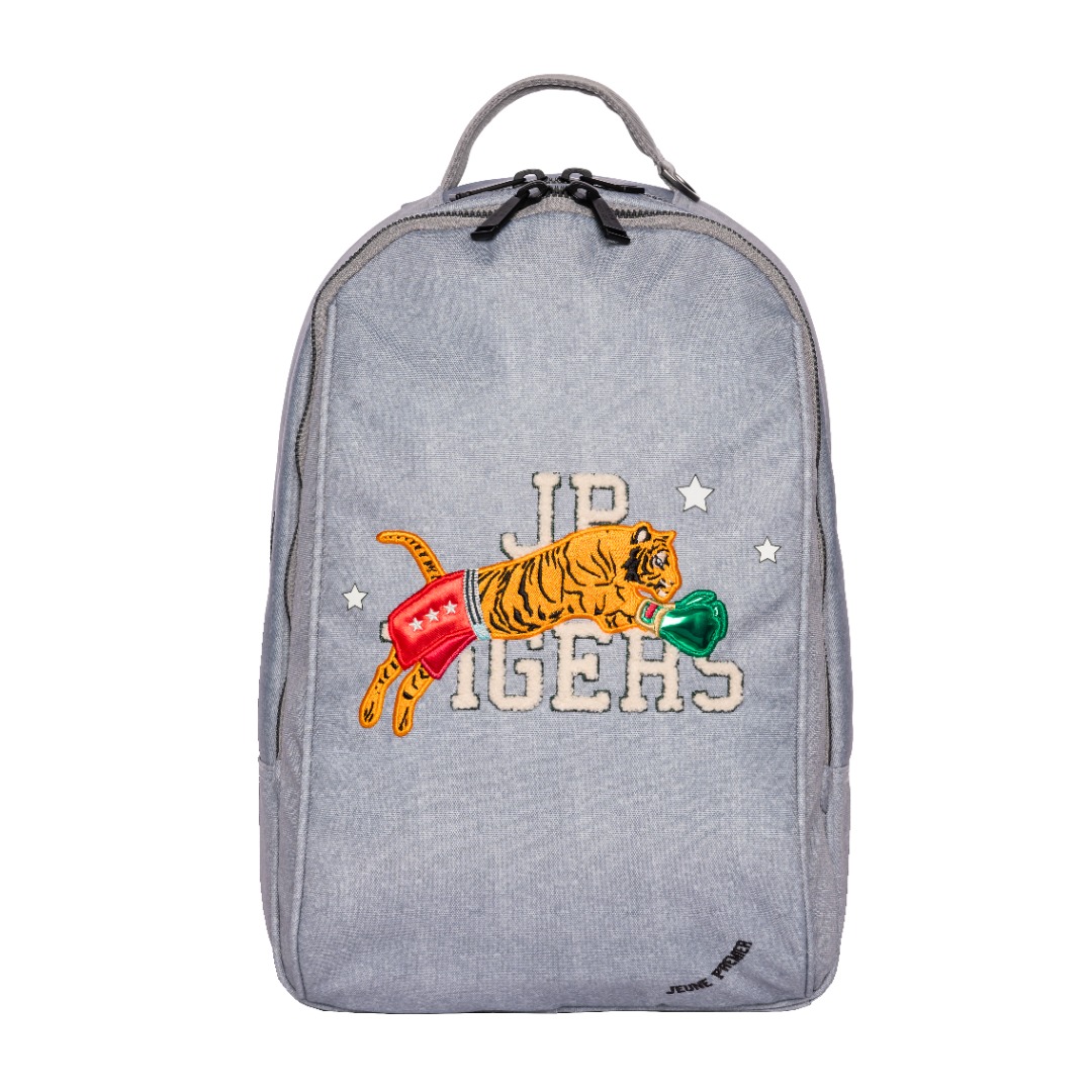 backpack James - boxing tiger (grey melange)
