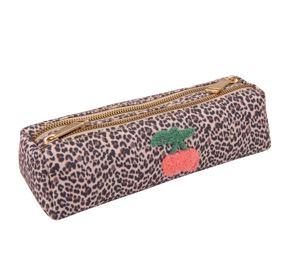 Pencil Case Double Leopard Cherry