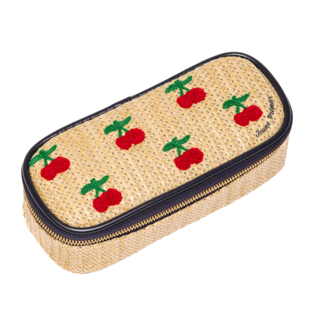 pencil box - raffia cherry